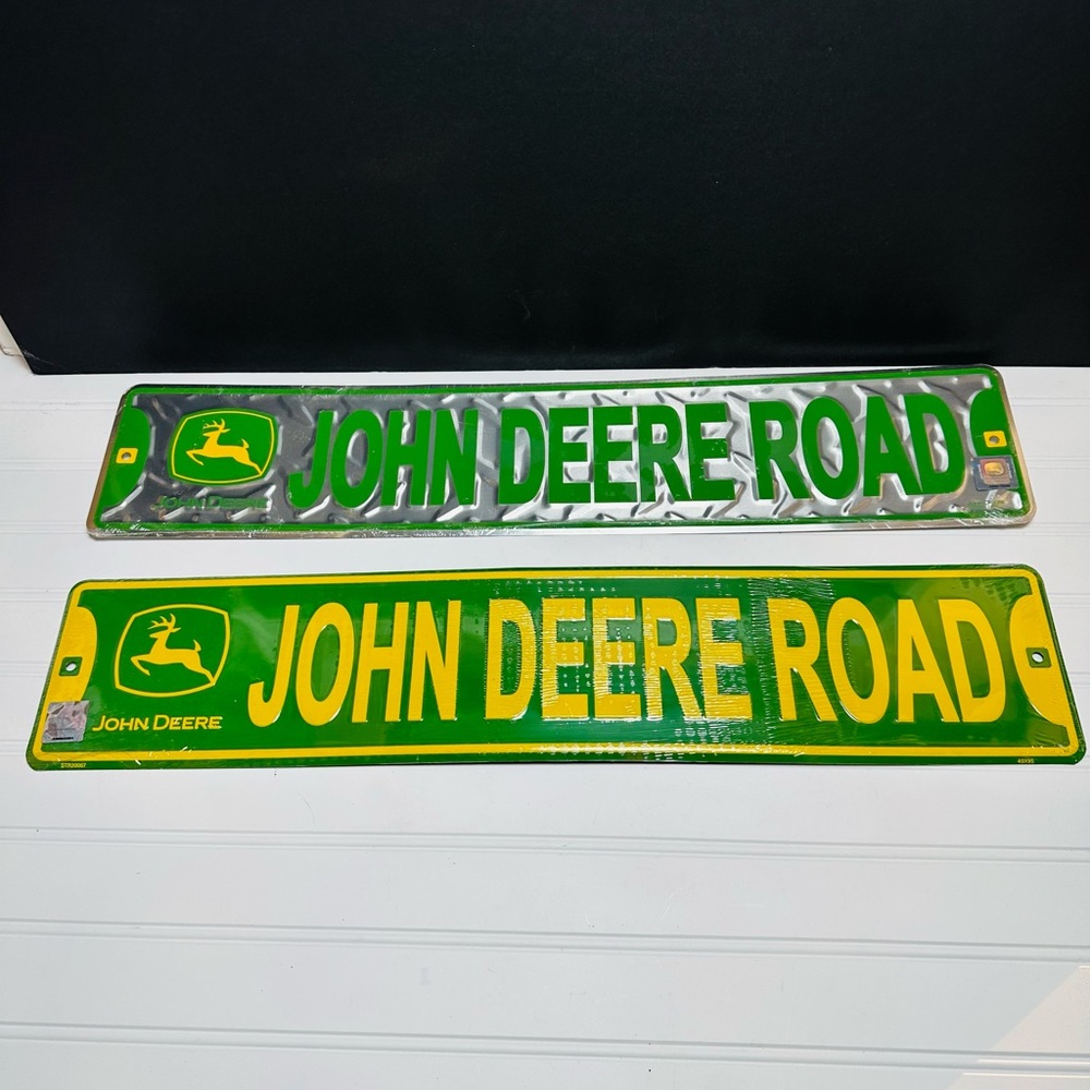 John Deere Road Metal Sign John Deere Tractors 24” x 5” Wall Mount Green Yellow